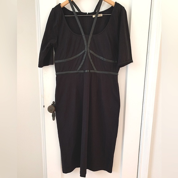 Statement dress with leather detail, Zapelle/eShakti - Picture 2 of 7